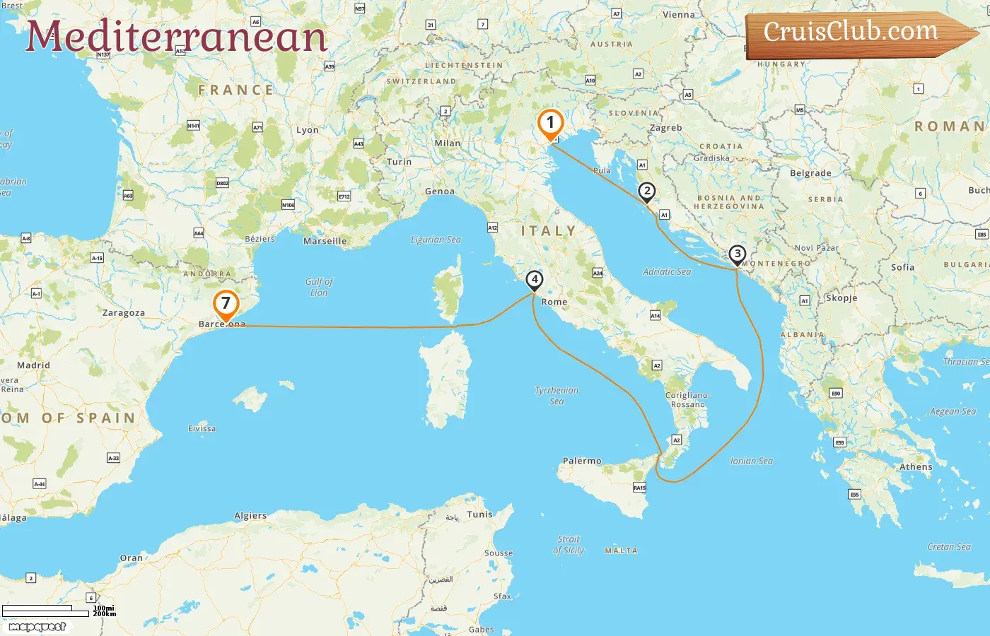 Cruise in the Mediterranean from Marghera to Barcelona aboard MSC Armonia ship with visits to Italy, Croatia, and Spain for 7 days