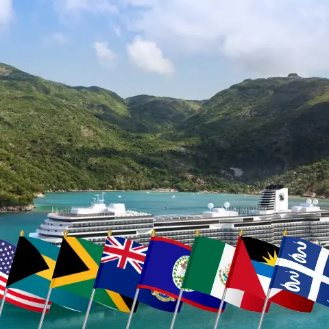 Cruzeiro no Caribe saindo de Fort Lauderdale a bordo do navio Rotterdam com visitas aos EUA, Bahamas, Jamaica, Ilhas Cayman, Honduras, Belize, México e Martinica por 22 dias
