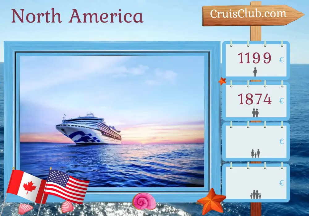 Cruise in the North America from Quebec to Boston aboard Sapphire Princess ship with visits to Canada and USA for 11 days