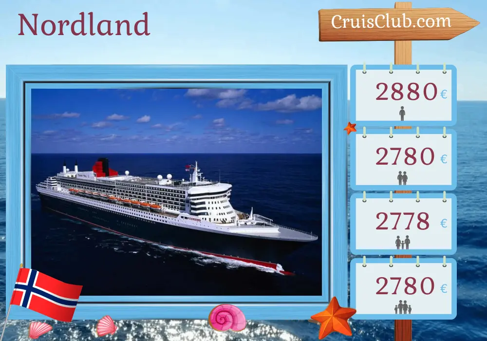 Croisière dans les terres du Nord au départ de Southampton à bord du navire Queen Mary 2 avec des visites en Norvège pendant 8 jours