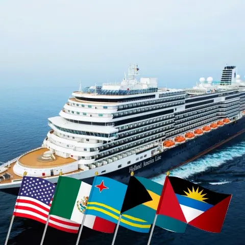Crucero por el Canal de Panamá desde San Diego hasta Fort Lauderdale a bordo del barco Koningsdam con visitas a EE. UU., México, Guatemala, Costa Rica, Panamá, Aruba y Bahamas durante 29 días