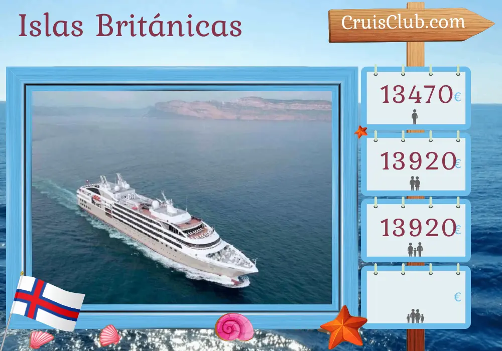 Crucero por las Islas Británicas desde Glasgow a bordo del barco Le Lyrial con visitas a las Islas Feroe durante 10 días