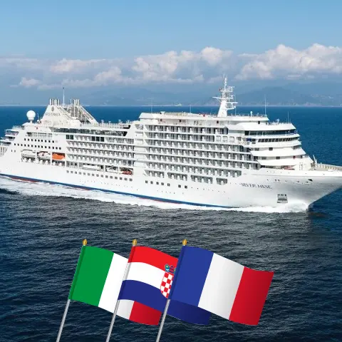Cruise in the Mediterranean from Venice to Civitavecchia aboard Silver Muse ship with visits to Italy, Croatia, and France for 11 days