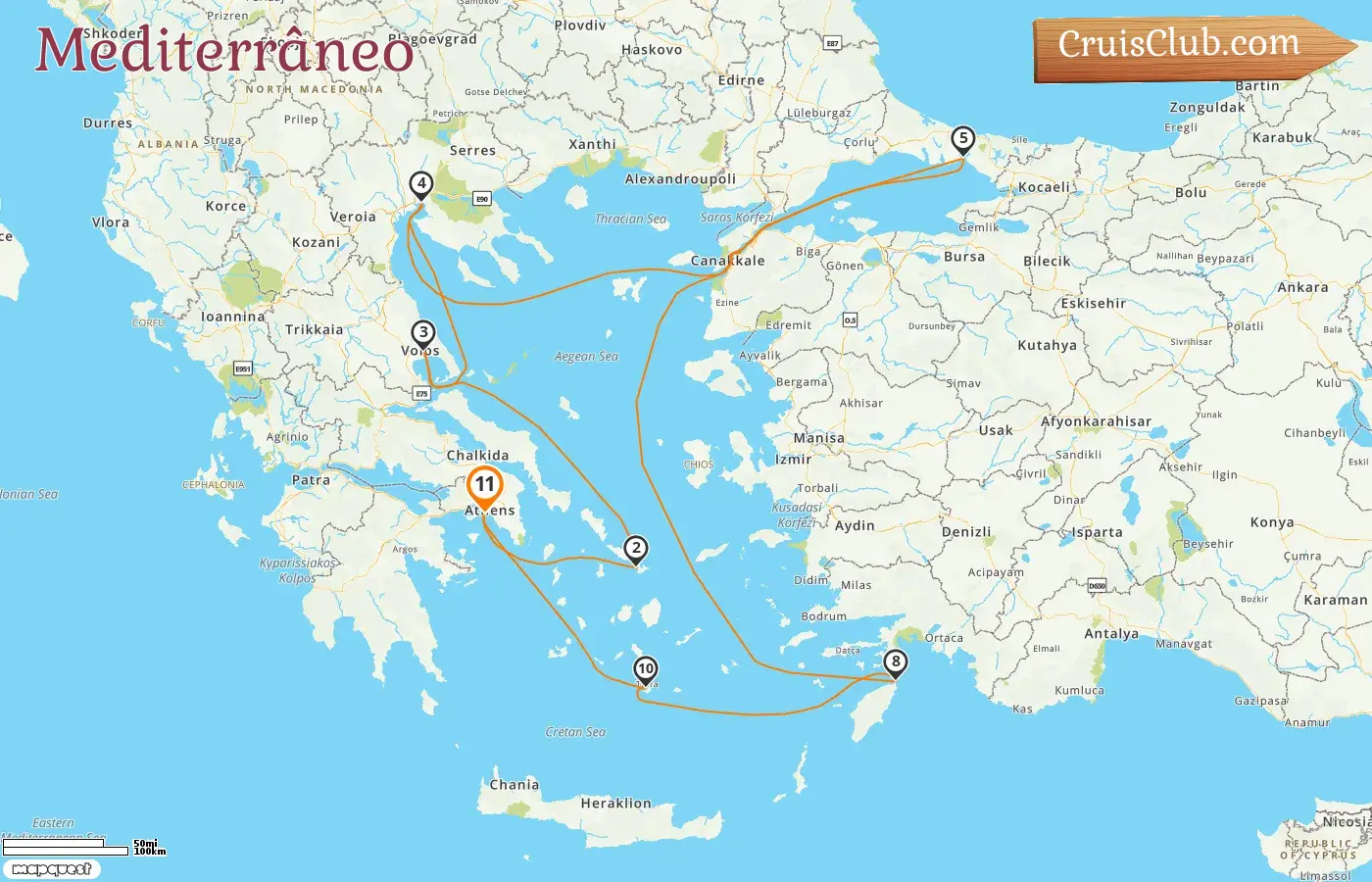 Cruzeiro no Mediterrâneo a partir de Pireu a bordo do navio Silver Muse com visitas à Grécia e Turquia por 11 dias