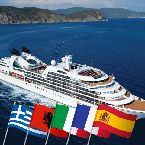 Cruzeiro no Mediterrâneo de Istambul a Lisboa a bordo do navio Seabourn Quest com visitas à Turquia, Grécia, Albânia, Itália, França e Espanha por 24 dias