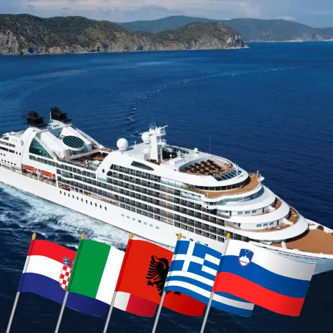 Cruise in the Mediterranean from Dubrovnik to Fusina aboard Seabourn Quest ship with visits to Croatia, Italy, Albania, Greece, and Slovenia for 15 days