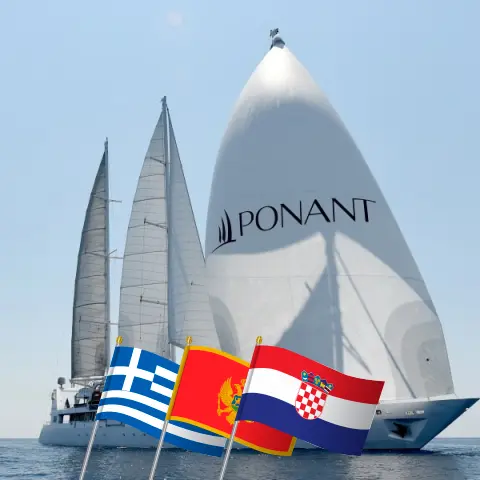 Kreuzfahrt im Mittelmeer von Lavrio nach Dubrovnik an Bord des Schiffes Le Ponant mit Besuchen in Griechenland, Montenegro und Kroatien für 8 Tage