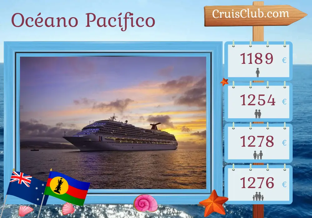 Crucero en el océano Pacífico desde Sídney a bordo del barco Carnival Splendor con visitas a Australia, Nueva Caledonia y Vanuatu durante 11 días