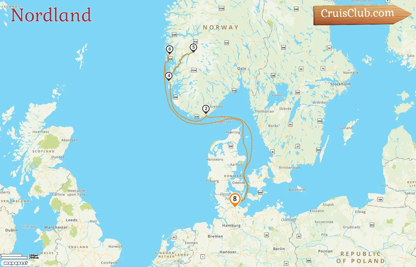 Croisière dans le Nordland au départ de Kiel à bord du navire Vasco da Gama avec des visites en Norvège pendant 8 jours