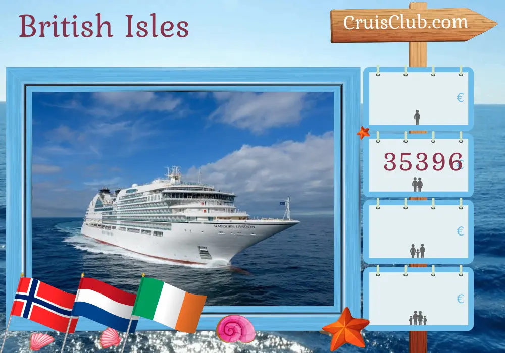 Kreuzfahrt in den Britischen Inseln von Dover aus an Bord des Schiffes Seabourn Ovation mit Besuchen in Norwegen, den Niederlanden, Irland und der Isle of Man für 29 Tage