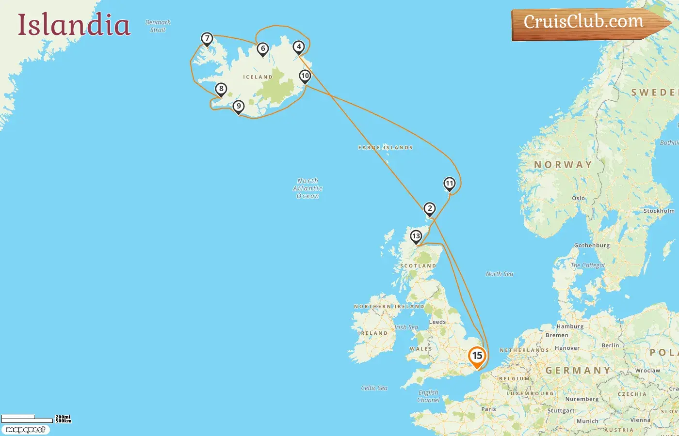 Crucero por Islandia desde Dover a bordo del barco Seabourn Ovation con visitas a Islandia durante 15 días