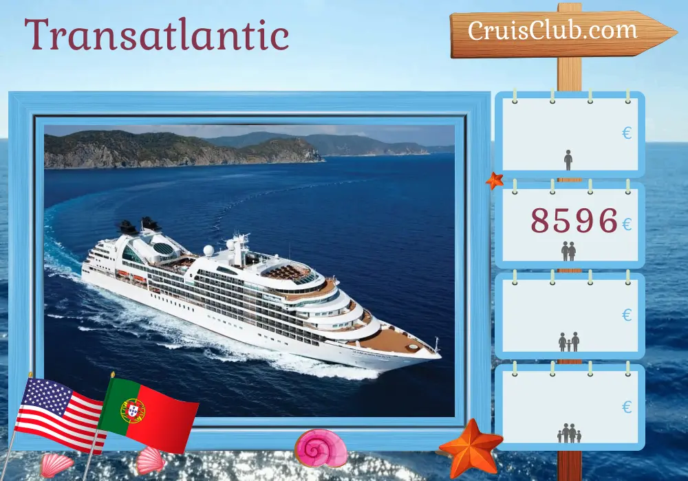 Cruise in the Transatlantic from Miami to Lisbon aboard Seabourn Quest ship with visits to USA, Portugal, and Morocco for 15 days