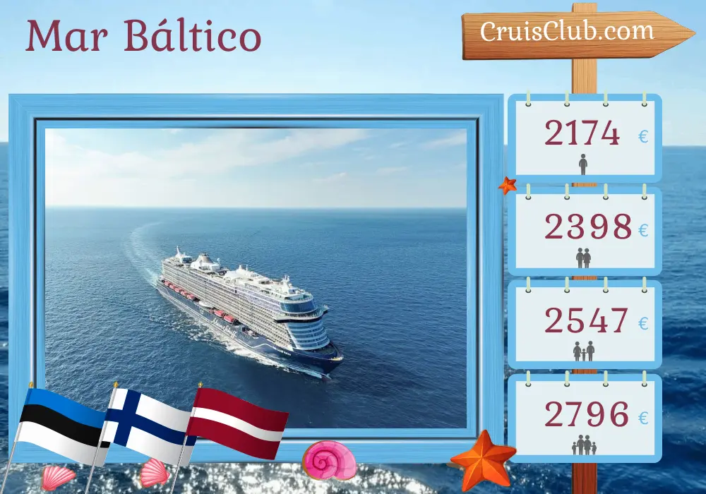 Crucero por el Mar Báltico desde Kiel a bordo del barco Mein Schiff Relax con visitas a Estonia, Finlandia y Letonia durante 8 días