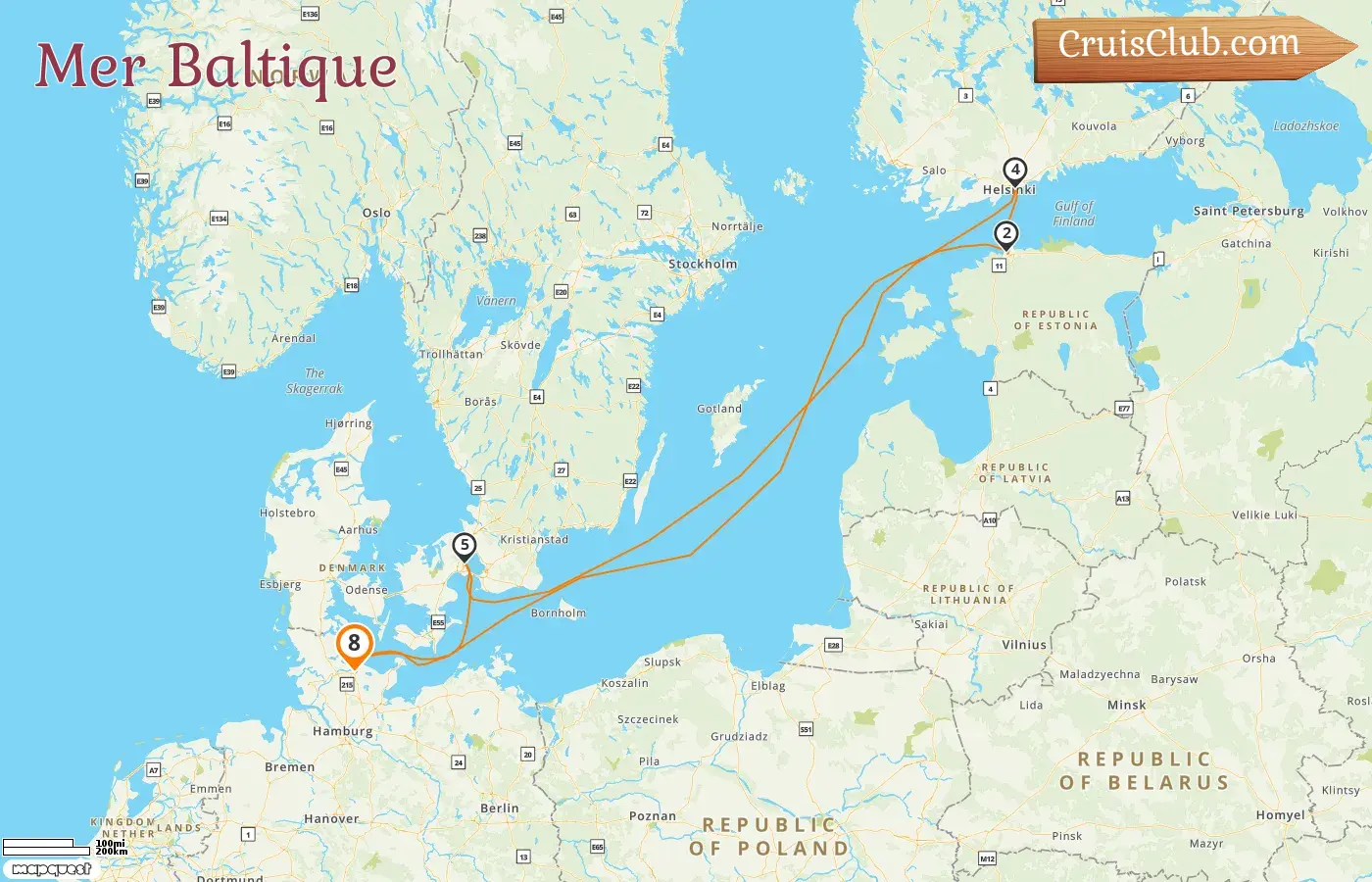 Croisière dans la mer Baltique depuis Kiel à bord du navire Mein Schiff Relax avec des visites en Estonie, en Finlande et au Danemark pendant 8 jours