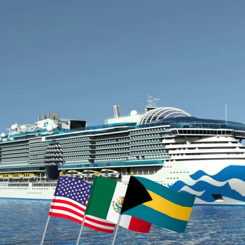 Kreuzfahrt in der Karibik ab Fort Lauderdale an Bord des Sun Princess Schiffes mit Stopps in den USA, Honduras, Mexiko und den Bahamas für 8 Tage