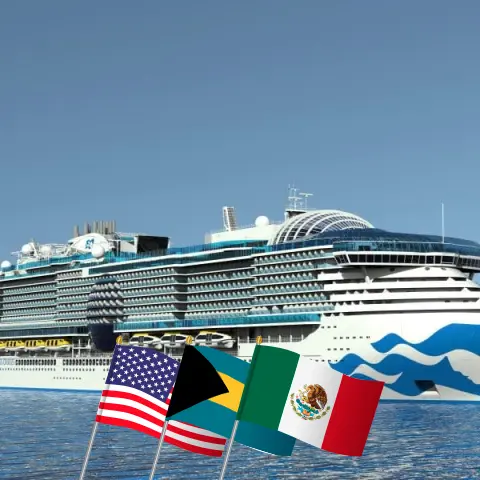 Круиз по Карибскому морю от Форт Лодердейл на корабле Sun Princess с посещением США, Багамских островов, Мексики, Гондураса, Пуэрто-Рико и Доминиканской Республики на 15 дней