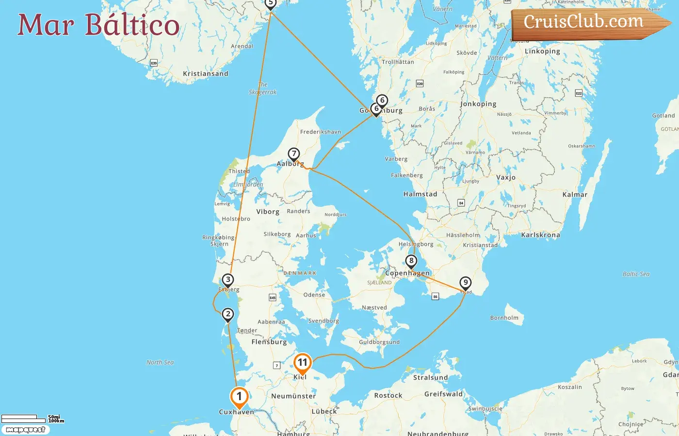 Cruzeiro no Mar Báltico de Cuxhaven a Kiel a bordo do navio MS Deutschland com visitas à Alemanha, Dinamarca, Noruega e Suécia por 11 dias