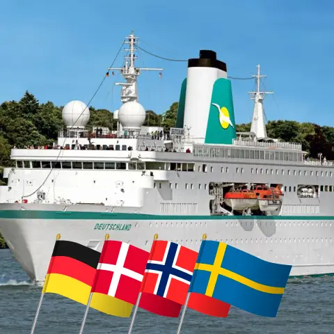 Kreuzfahrt in der Ostsee von Cuxhaven nach Kiel an Bord des Schiffes MS Deutschland mit Besuchen in Deutschland, Dänemark, Norwegen und Schweden für 11 Tage