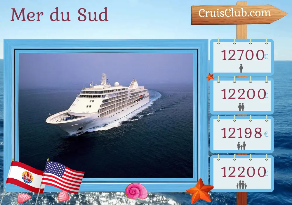 Croisière dans le Pacifique Sud de Papeete à Honolulu à bord du navire Silver Whisper avec des visites en Polynésie française et aux États-Unis pendant 15 jours