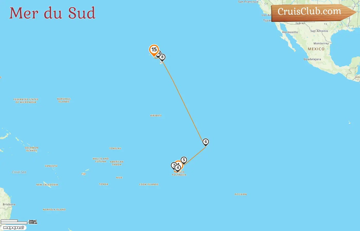 Croisière dans le Pacifique Sud de Papeete à Honolulu à bord du navire Silver Whisper avec des visites en Polynésie française et aux États-Unis pendant 15 jours