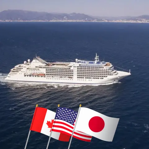 Kreuzfahrt im Pazifischen Ozean von Vancouver nach Tokio an Bord des Schiffes Silver Moon mit Besuchen in Kanada, den USA und Japan für 23 Tage