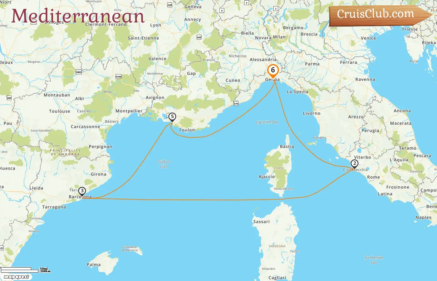 Cruise in the Mediterranean from Genoa aboard MSC Splendida ship with visits to Italy, Spain, and France for 6 days