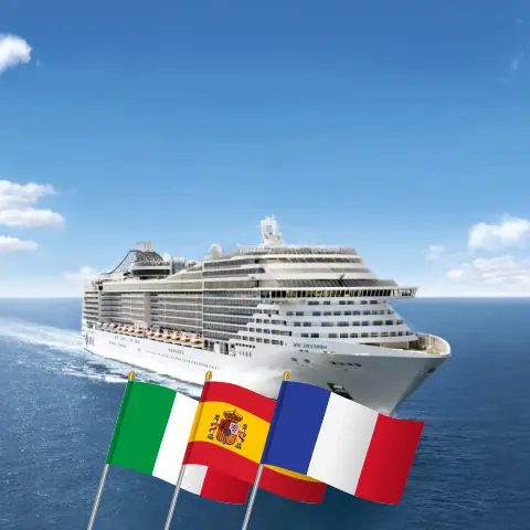 Kreuzfahrt im Mittelmeer ab Genua an Bord des Schiffes MSC Splendida mit Besuchen in Italien, Spanien und Frankreich für 6 Tage