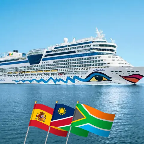 Круиз по Африке от Пальмы до Кейптауна на корабле AIDAstella с посещениями Испании, Намибии и Южно-Африканской Республики на 20 дней