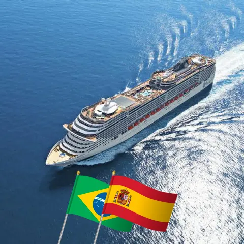 Crucero en el Transatlántico desde Santos a Southampton a bordo del barco MSC Preziosa con visitas a Brasil y España durante 18 días