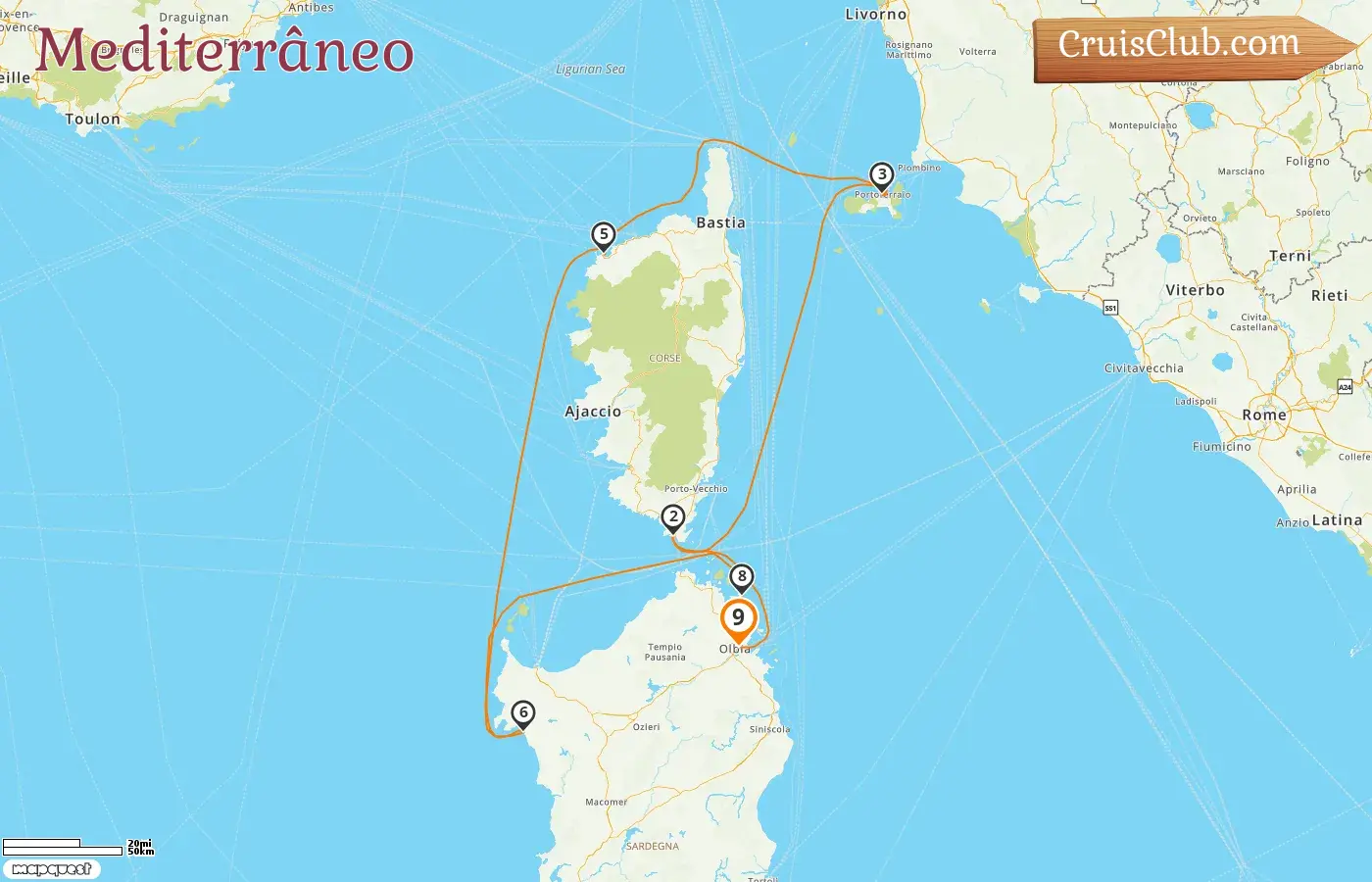 Cruzeiro no Mediterrâneo a partir de Olbia a bordo do navio Sea Cloud Spirit com visitas à Itália e França por 9 dias