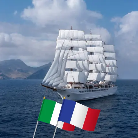 Cruzeiro no Mediterrâneo a partir de Olbia a bordo do navio Sea Cloud Spirit com visitas à Itália e França por 9 dias