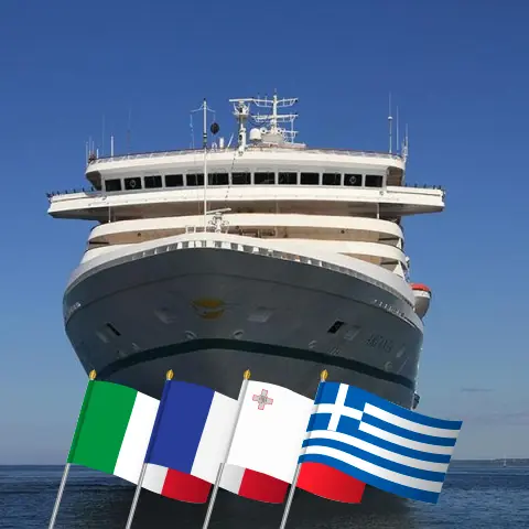 Kreuzfahrt im Mittelmeer von Savona nach Genua an Bord des Schiffes Artania mit Besuchen in Italien, Frankreich, Malta, Griechenland und der Türkei für 15 Tage