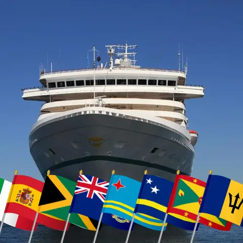 Weltreise mit der Kreuzfahrt von Genua nach Savona an Bord des Schiffes Artania mit Besuchen in Italien, Spanien, British Virgin Islands, Jamaika, Kaimaninseln, Kolumbien, Costa Rica, Panama, Aruba, Curaçao, Grenada, St. Vincent und die Grenadinen, Barbados und Marokko für 51 Tage