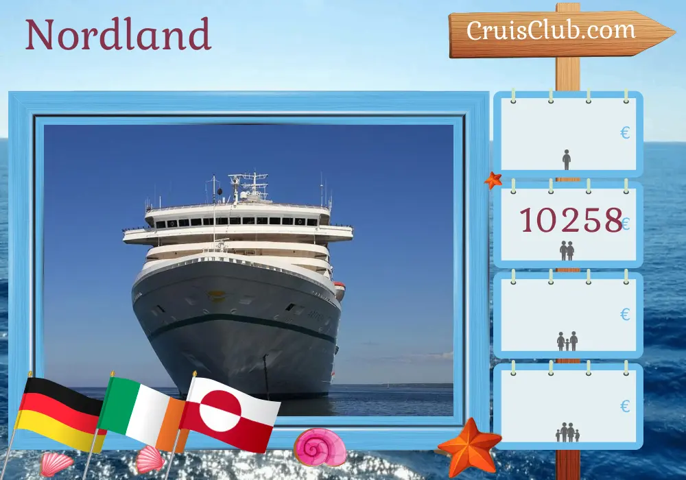 Crucero por el norte desde Hamburgo a bordo del barco Artania con visitas a Alemania, Irlanda y Groenlandia durante 25 días