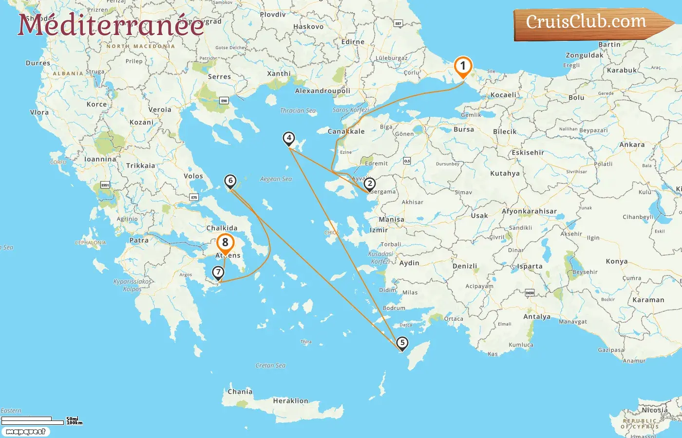 Croisière en Méditerranée d`Istanbul à Le Pirée à bord du navire Star Flyer avec des visites en Turquie et en Grèce pendant 8 jours