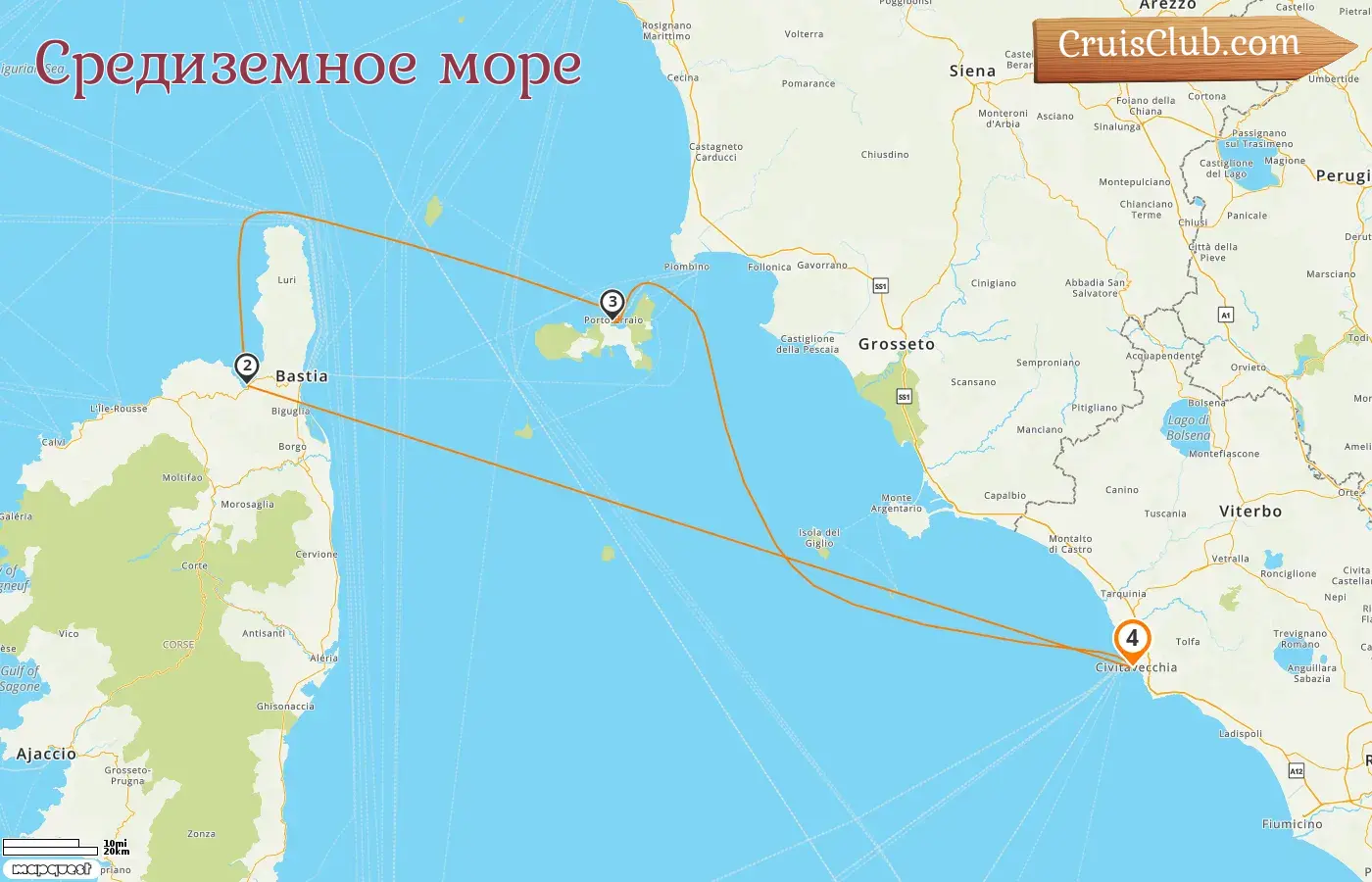 Круиз по Средиземному морю из Чивитавеккьи на борту корабля Royal Clipper с посещением Италии и Франции в течение 4 дней