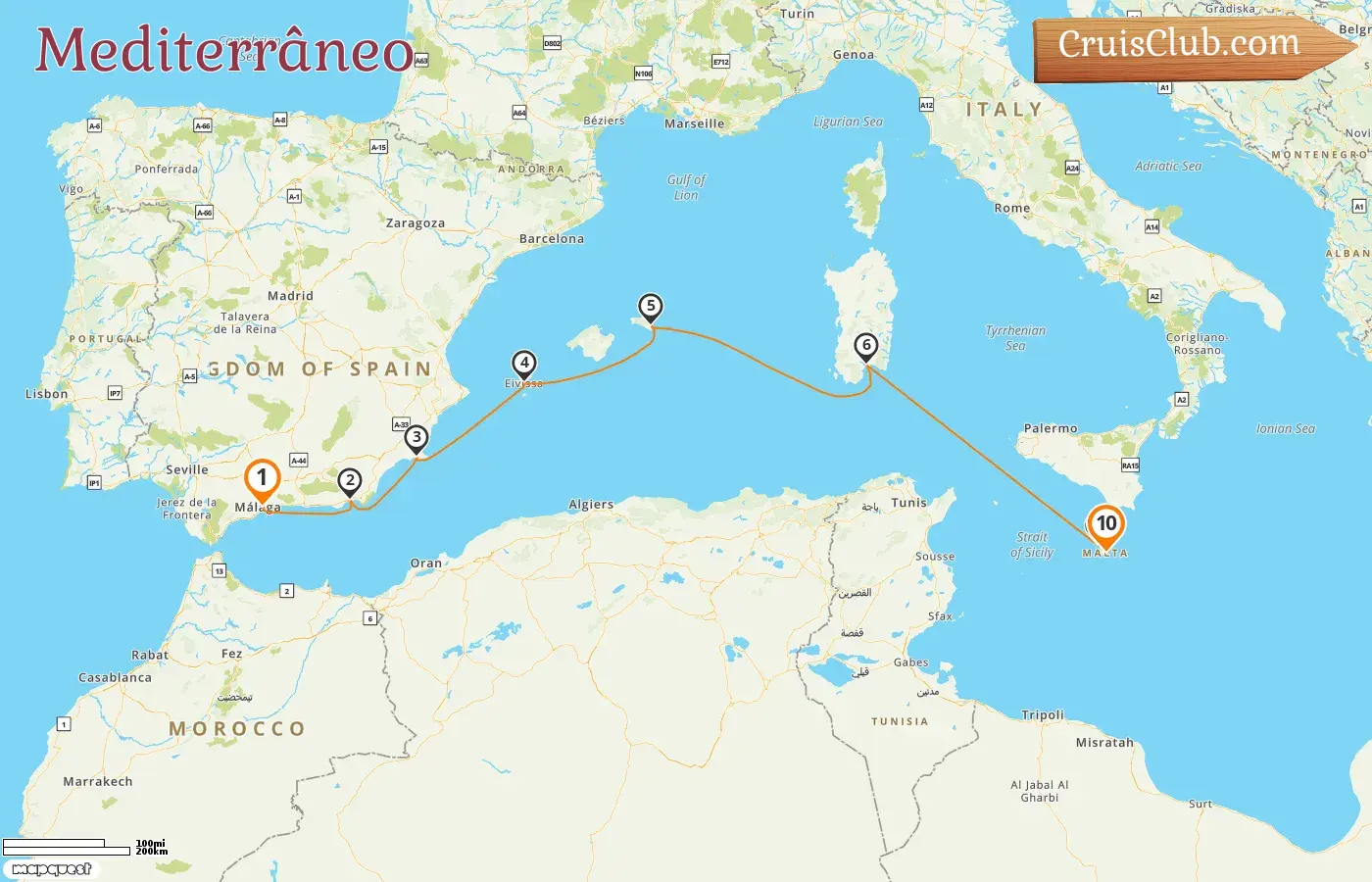 Cruzeiro no Mediterrâneo de Málaga para Valletta a bordo do navio Star Flyer com visitas à Espanha, Itália e Malta por 10 dias