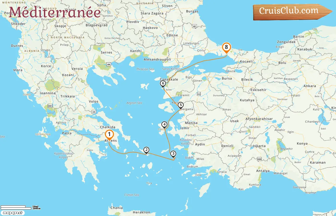Croisière en Méditerranée de Le Pirée à Istanbul à bord du navire Star Flyer avec des visites en Grèce et en Turquie pendant 8 jours