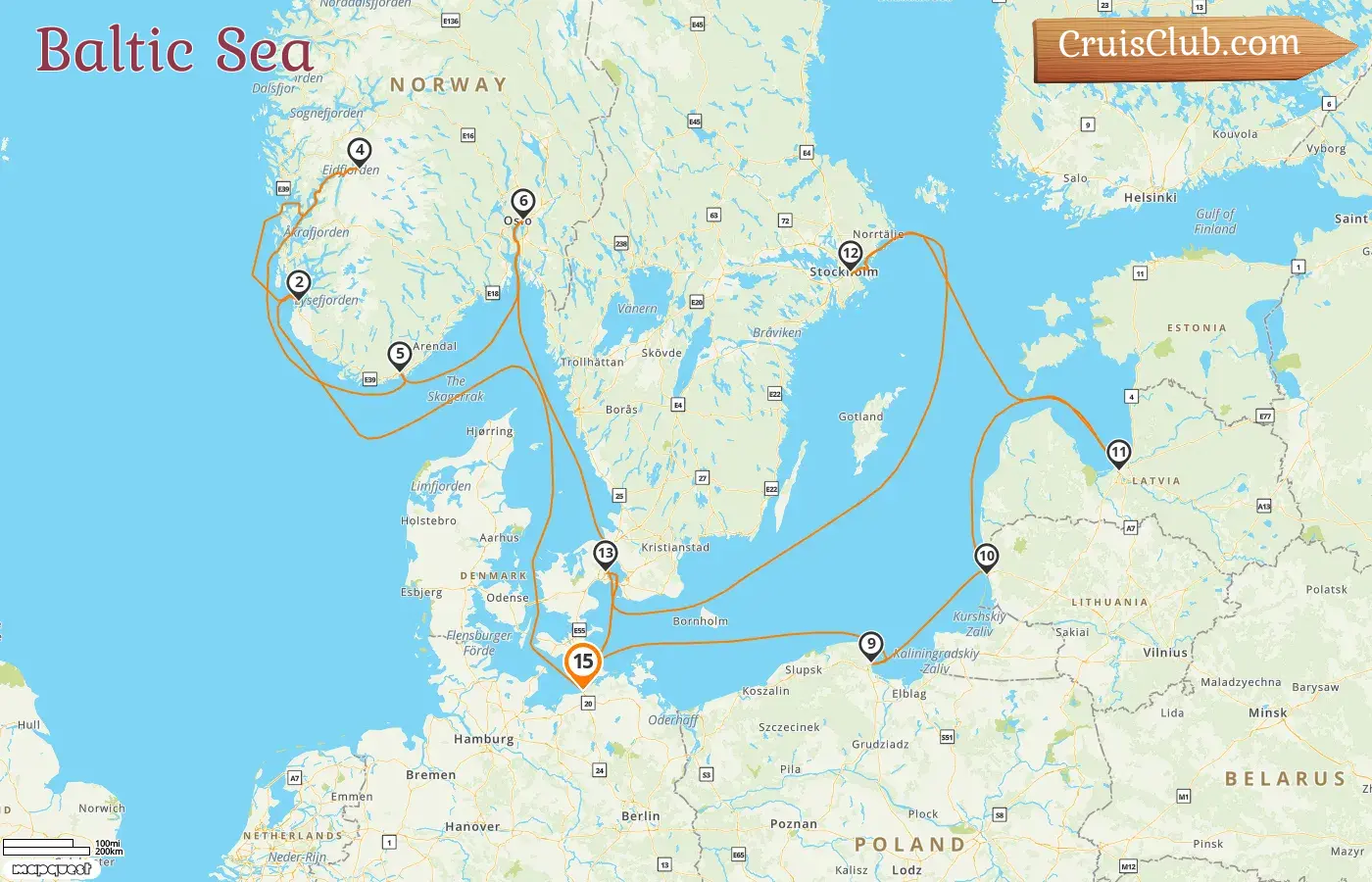 Baltic Sea Explorer Cruise on board MSC Magnifica with stops in Germany, Norway, Denmark, Poland, Lithuania, Latvia, and Sweden for 15 days
