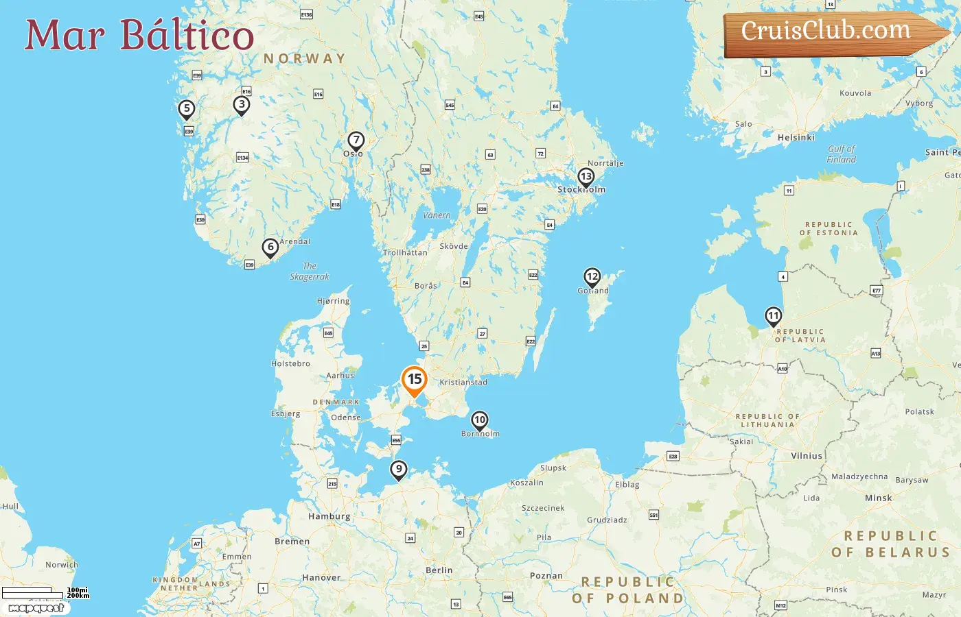 Crucero en el Mar Báltico desde Copenhague a bordo del barco MSC Magnifica con visitas a Dinamarca, Alemania, Noruega, Letonia y Suecia durante 15 días