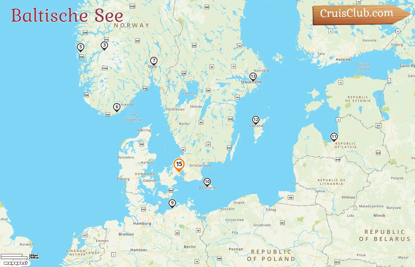 Kreuzfahrt in der Ostsee ab Kopenhagen an Bord des Schiffes MSC Magnifica mit Stopps in Dänemark, Deutschland, Norwegen, Lettland und Schweden für 15 Tage