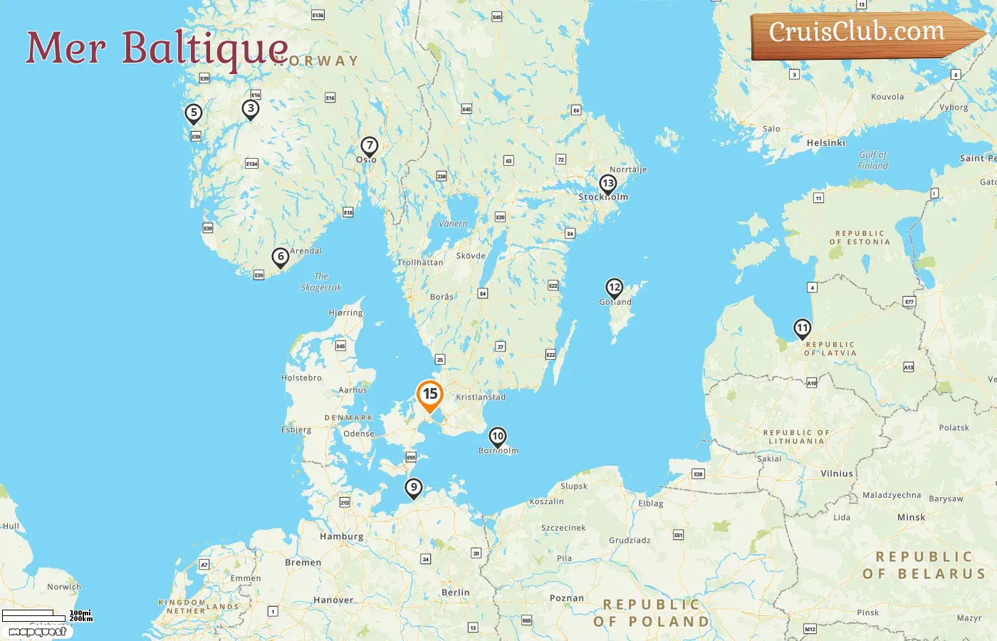 Croisière en mer Baltique au départ de Copenhague à bord du navire MSC Magnifica avec des visites au Danemark, en Allemagne, en Norvège, en Lettonie et en Suède pendant 15 jours