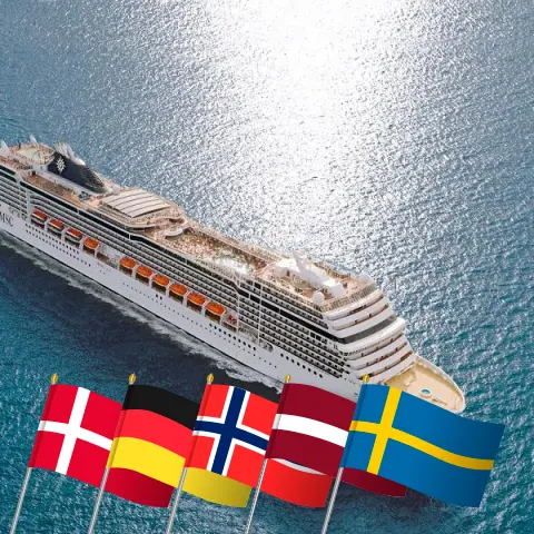Crucero en el Mar Báltico desde Copenhague a bordo del barco MSC Magnifica con visitas a Dinamarca, Alemania, Noruega, Letonia y Suecia durante 15 días