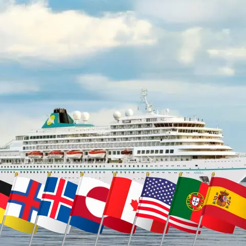 Kreuzfahrt über den Atlantik von Bremerhaven an Bord des Schiffes Amera mit Besuchen in Deutschland, den Färöer Inseln, Island, Grönland, Kanada, USA, Portugal und Spanien für 51 Tage