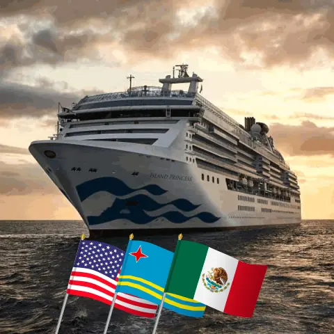 Kreuzfahrt im Panamakanal von Fort Lauderdale nach Los Angeles an Bord des Schiffes Island Princess mit Stopps in den USA, Aruba, Panama, Costa Rica und Mexiko für 17 Tage