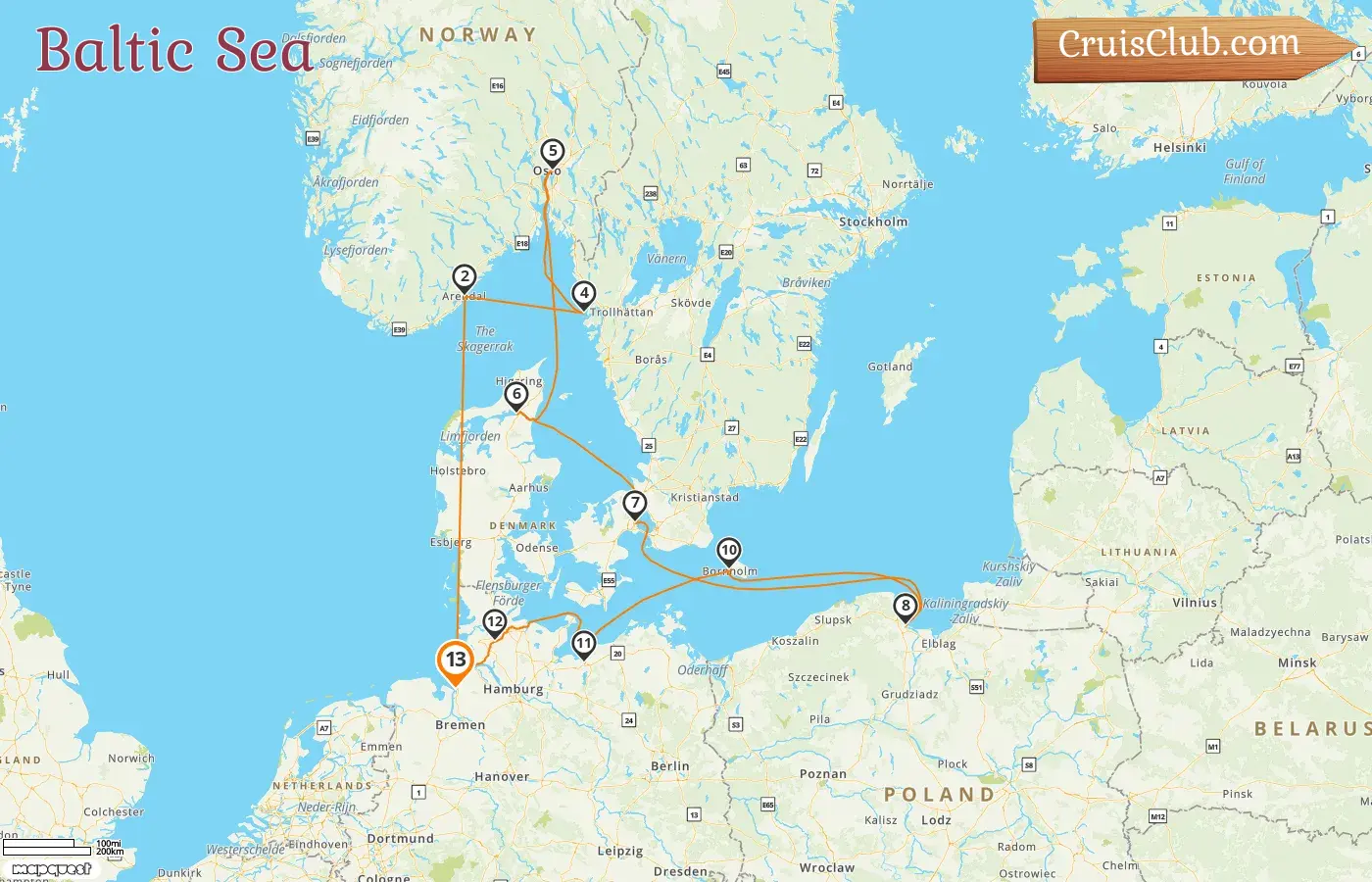 Cruise in the Baltic Sea from Bremerhaven aboard Amadea ship with visits to Germany, Norway, Sweden, Denmark, and Poland for 13 days