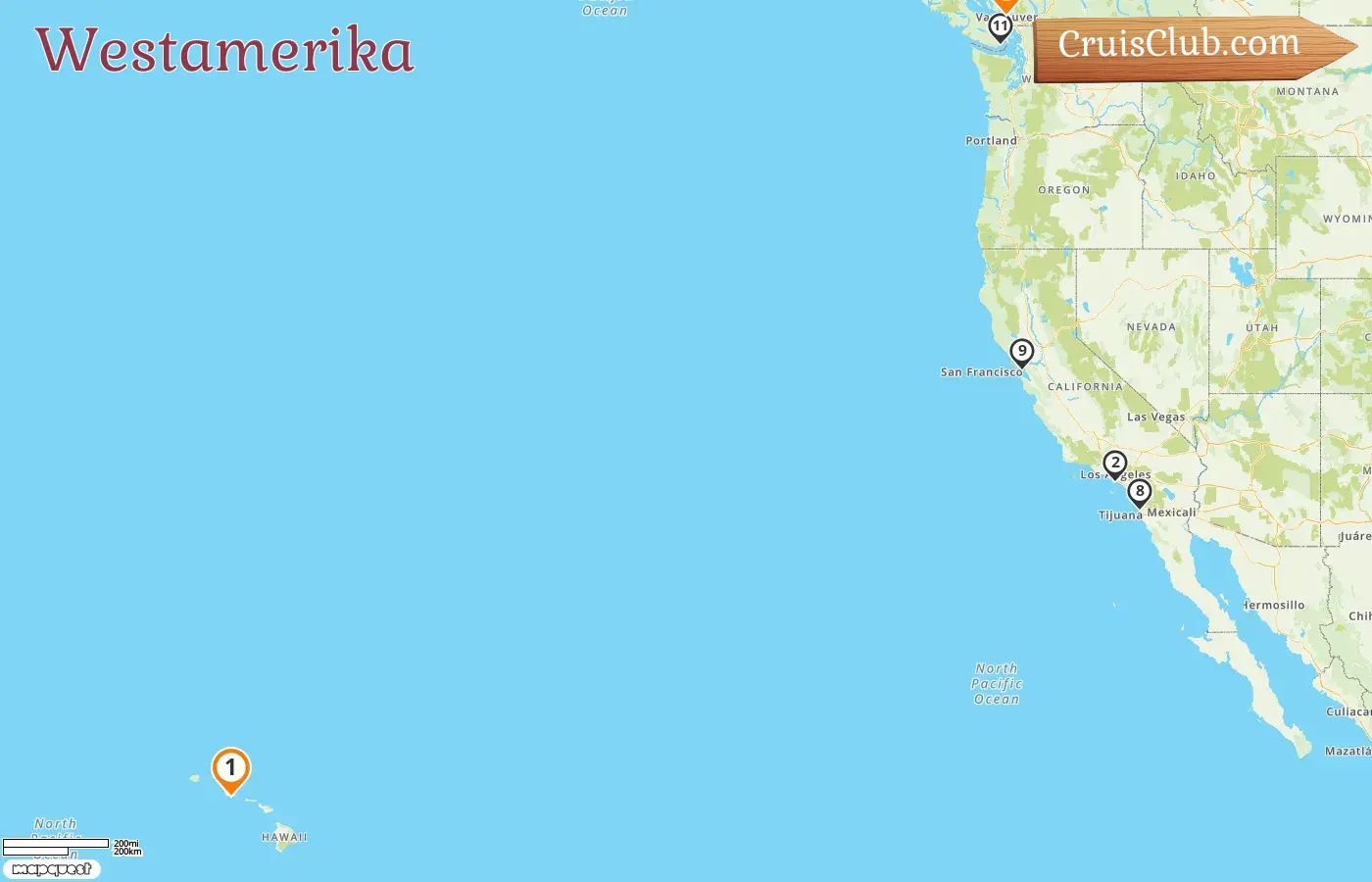 Kreuzfahrt im Westen Amerikas von Honolulu nach Vancouver an Bord des Schiffes Royal Princess mit Besuchen in den USA und Kanada für 13 Tage