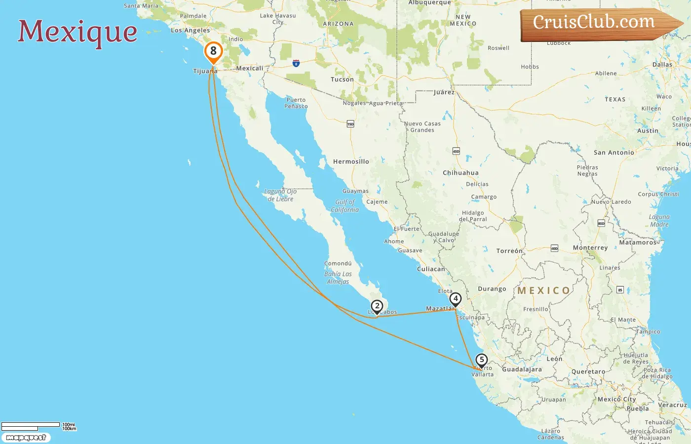 Croisière au Mexique au départ de San Diego à bord du navire Norwegian Star avec des escales aux États-Unis et au Mexique pendant 8 jours