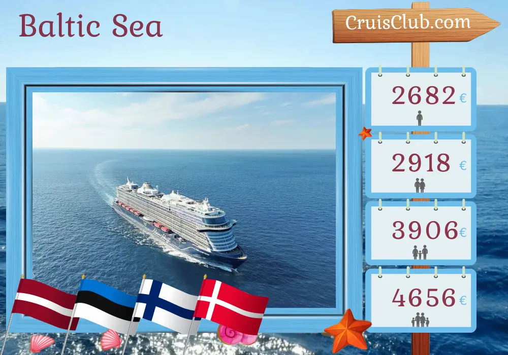 Cruise in the Baltic Sea from Kiel aboard Mein Schiff Relax ship with visits to Poland, Latvia, Estonia, Finland, and Denmark for 11 days