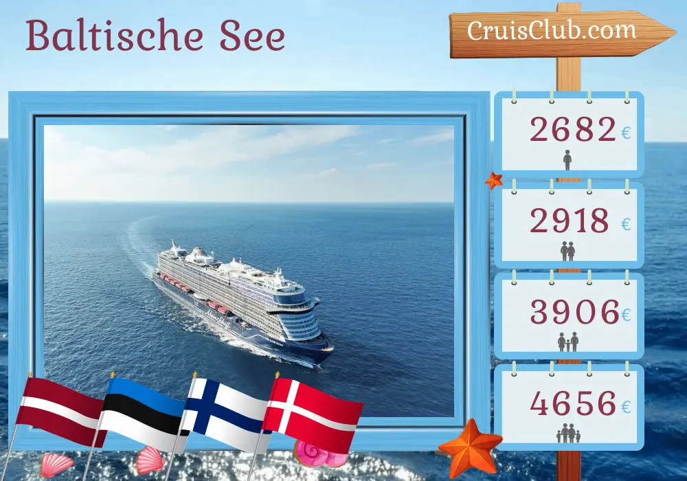Kreuzfahrt in der Ostsee von Kiel an Bord des Schiffes Mein Schiff Relax mit Stopps in Polen, Lettland, Estland, Finnland und Dänemark für 11 Tage
